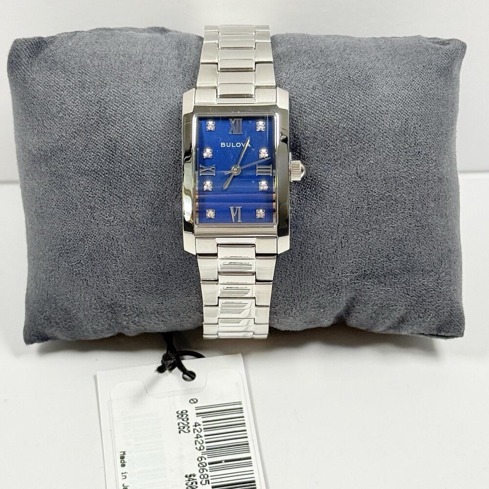 Bulova Classic 96P262 Diamond Blue Dial Stainless Steel 21mm Women's Watch